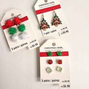 Christmas Earrings 3 Sets